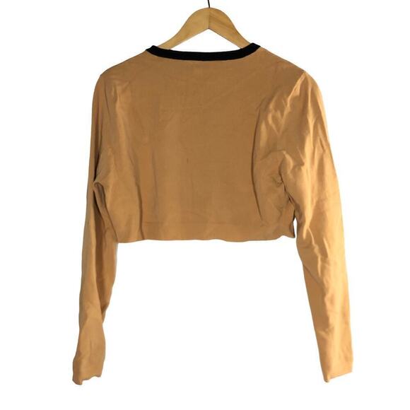 Victor Glemaud Cardigan Black Contrast  Cropped Cafe Au Lait Cream XL - Picture 4 of 10